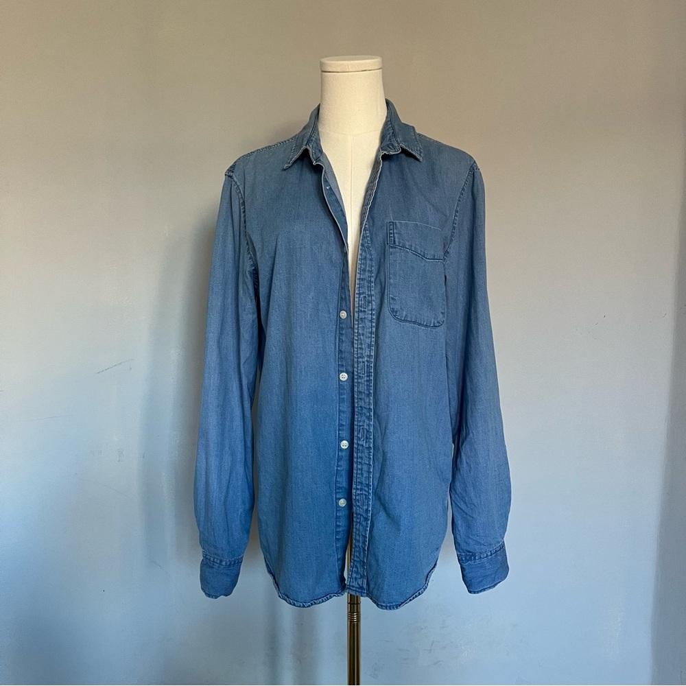 Forever 21 Blue Denim Button-down Shirt